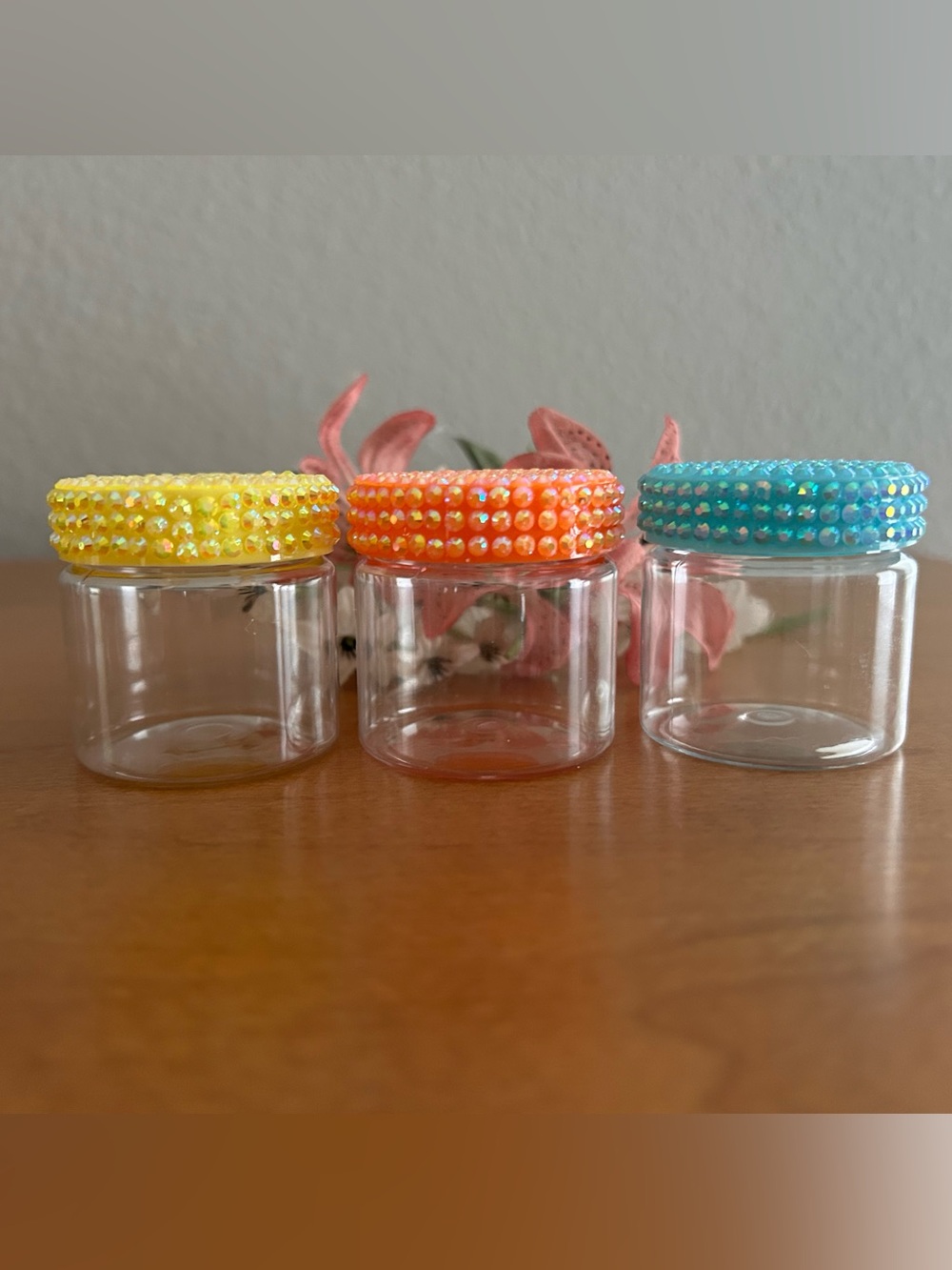 Containers Mini Yellow Orange Blue Travel Bedazzled Storage